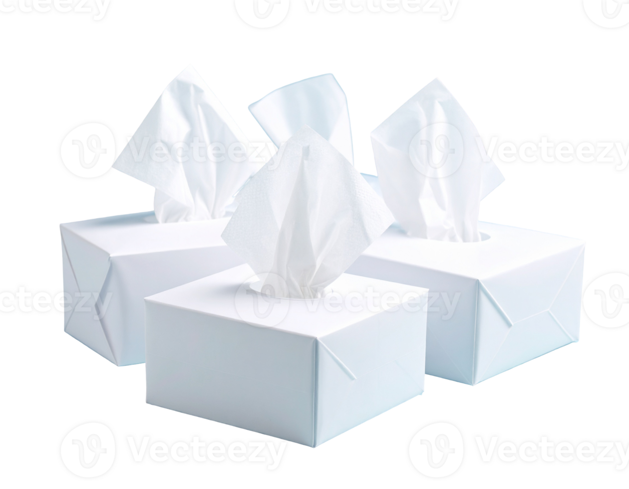 Tissue Boxes with Tissues on Black Background png