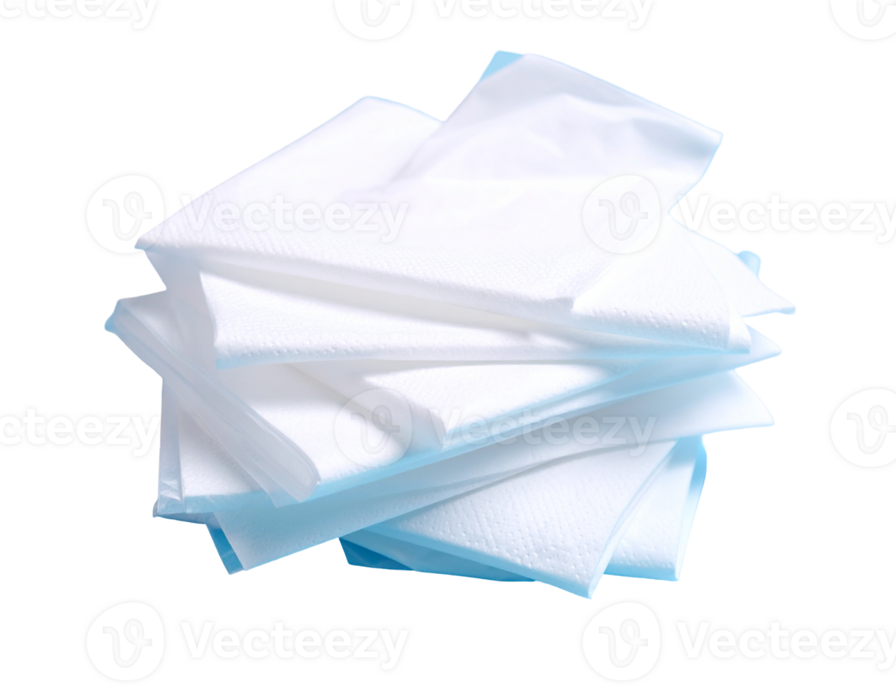 Stack of Clean Facial Tissues on Black Background png