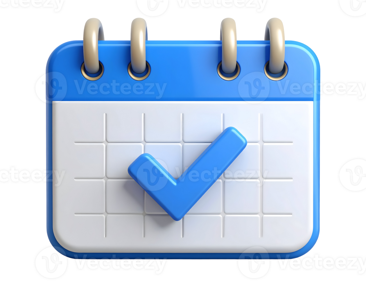 3D Render of Calendar with Checkmark Icon png