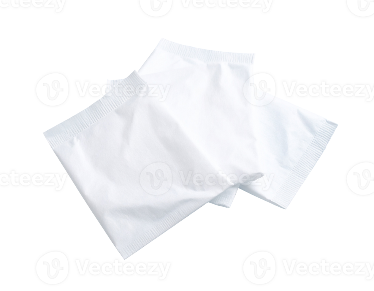 Two White Sachets on Black Background png