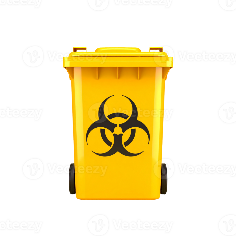Yellow Biohazard Waste Container for Disposal png