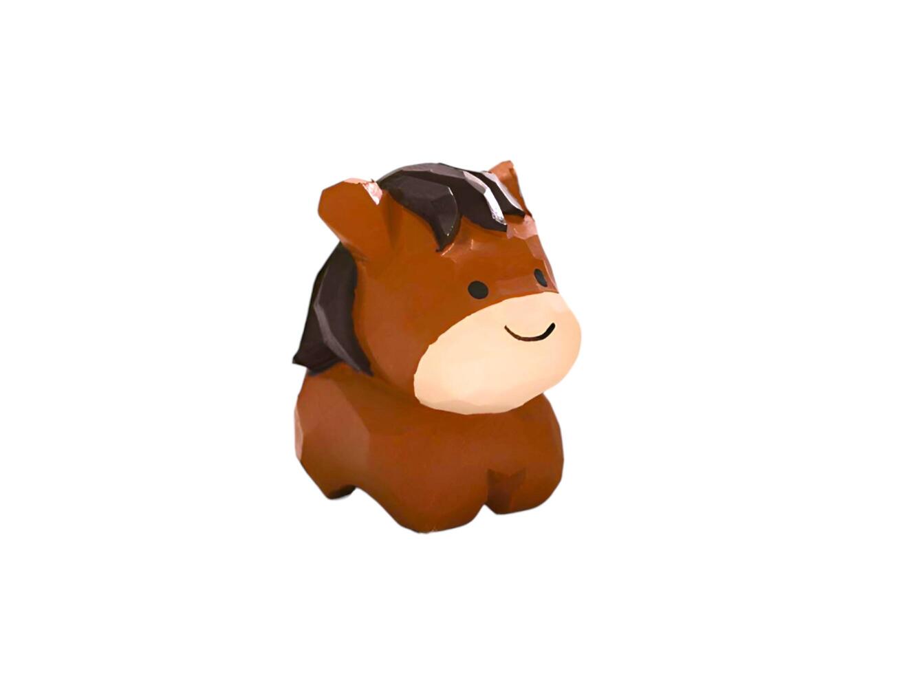 A small toy horse with a brown head photo