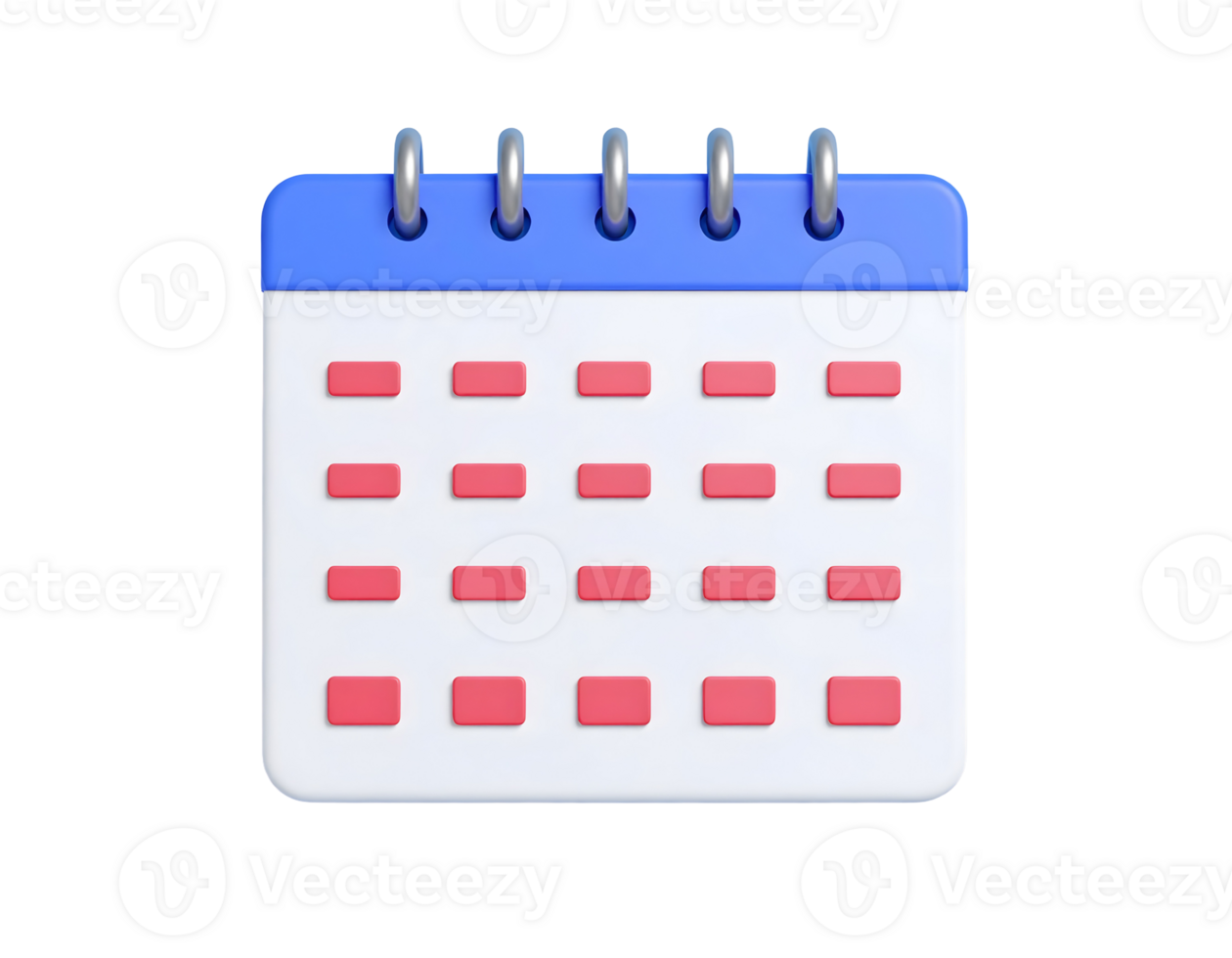 Calendar icon render on black background png