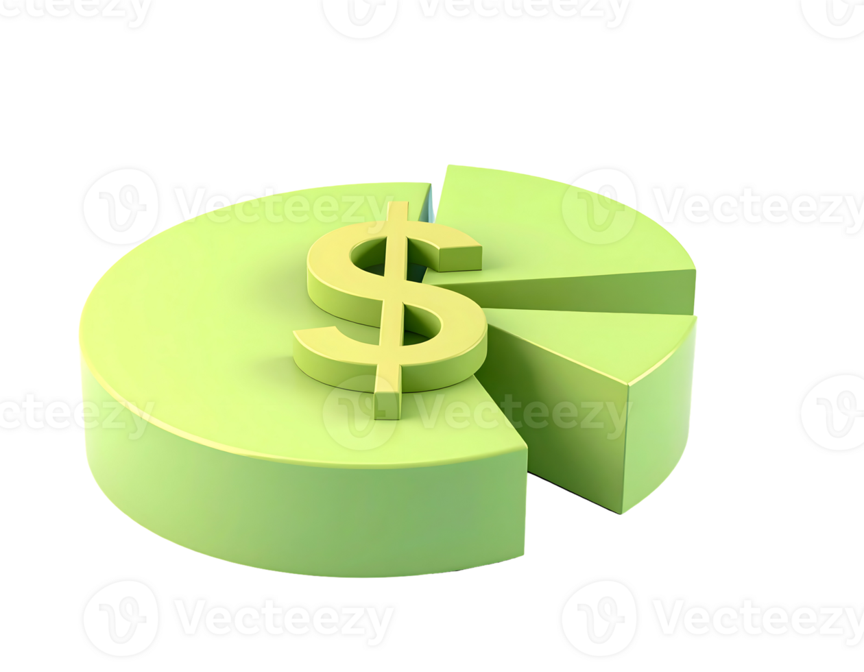 Financial Pie Chart with Dollar Symbol png