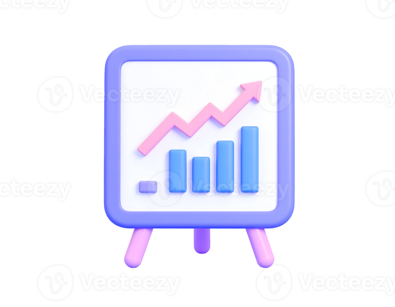 3D Render of Business Growth Chart Illustration png