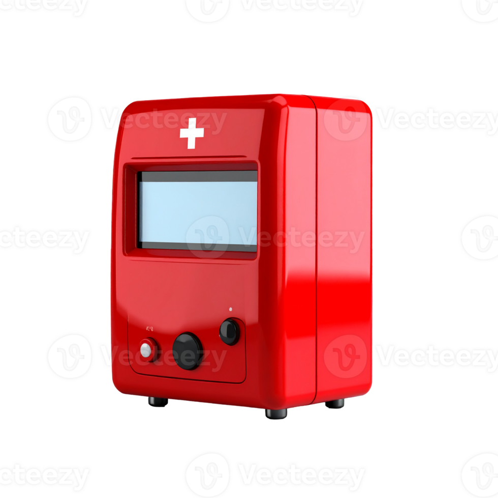 Portable Medical Device with Display Screen on Black png