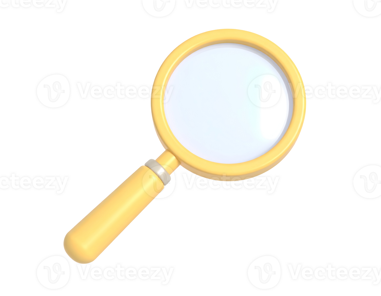 Yellow Magnifying Glass on Black Background png