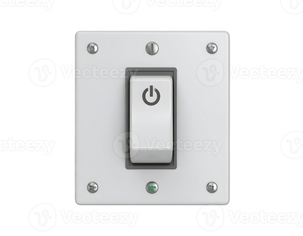 White Power Switch on Black Background png
