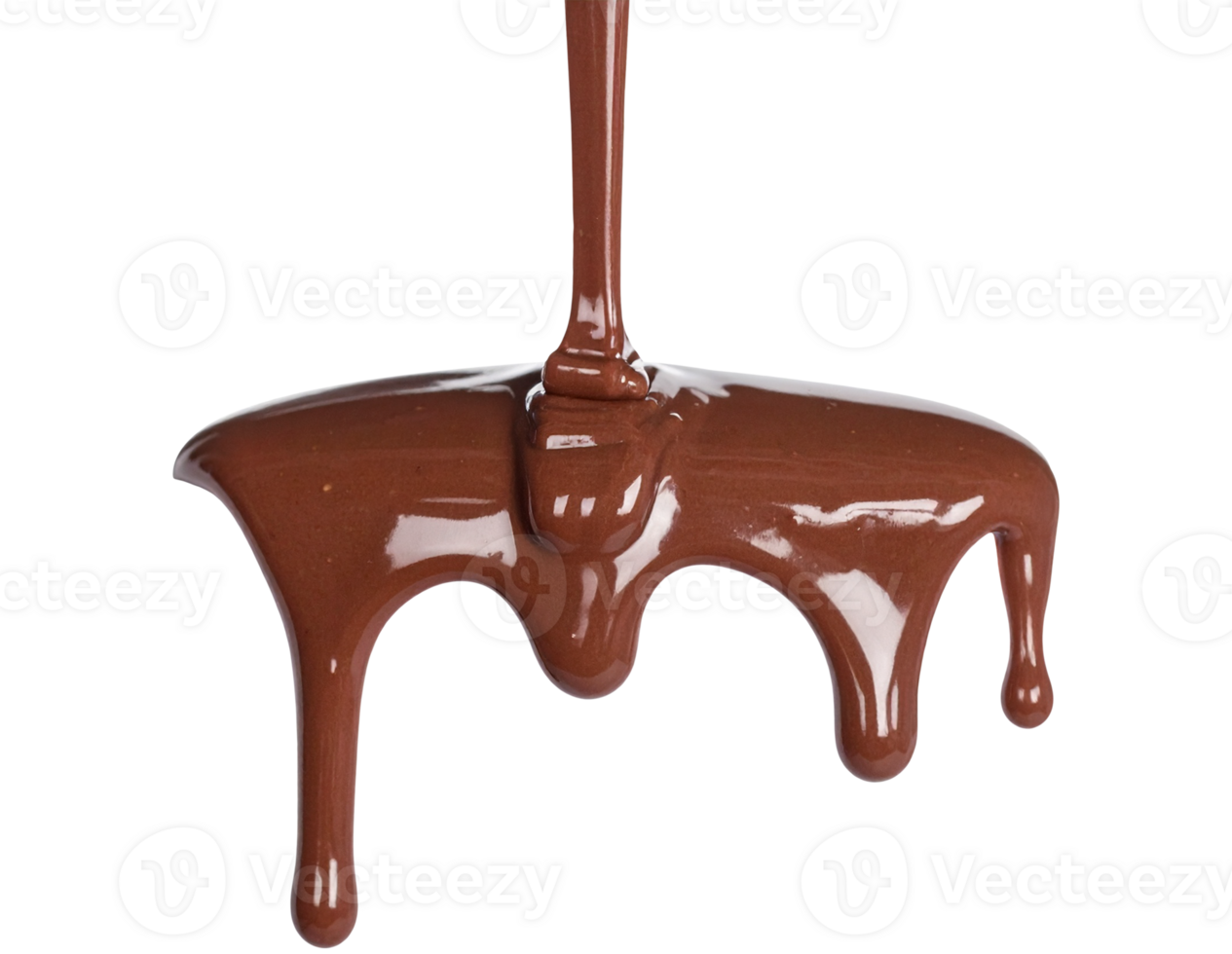 Isolated delicious melted chocolate on transparent background png
