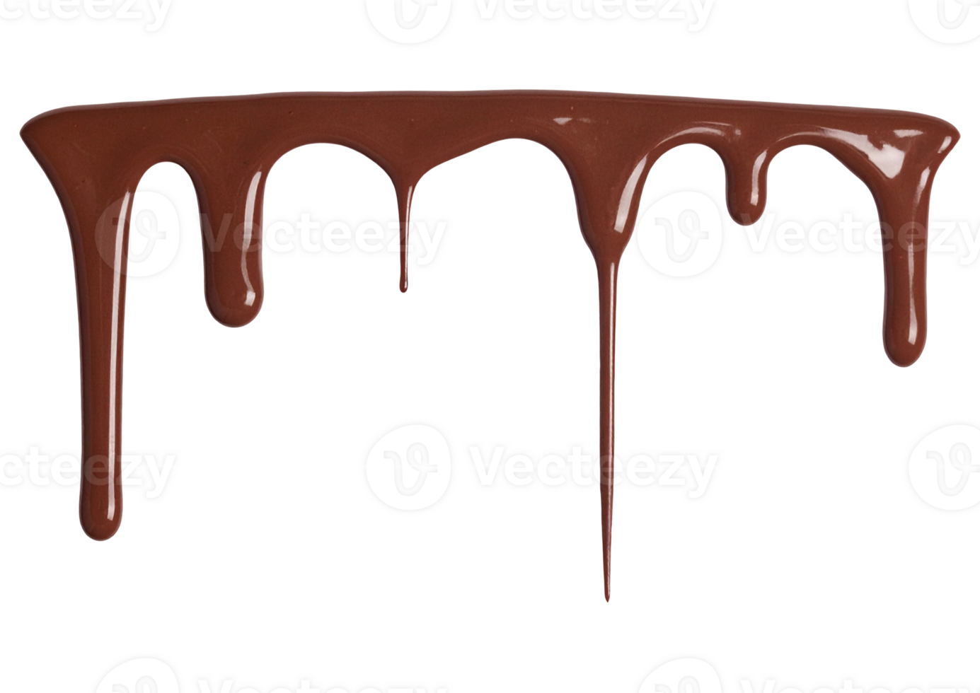 Dark chocolate dripping isolated on transparent background png