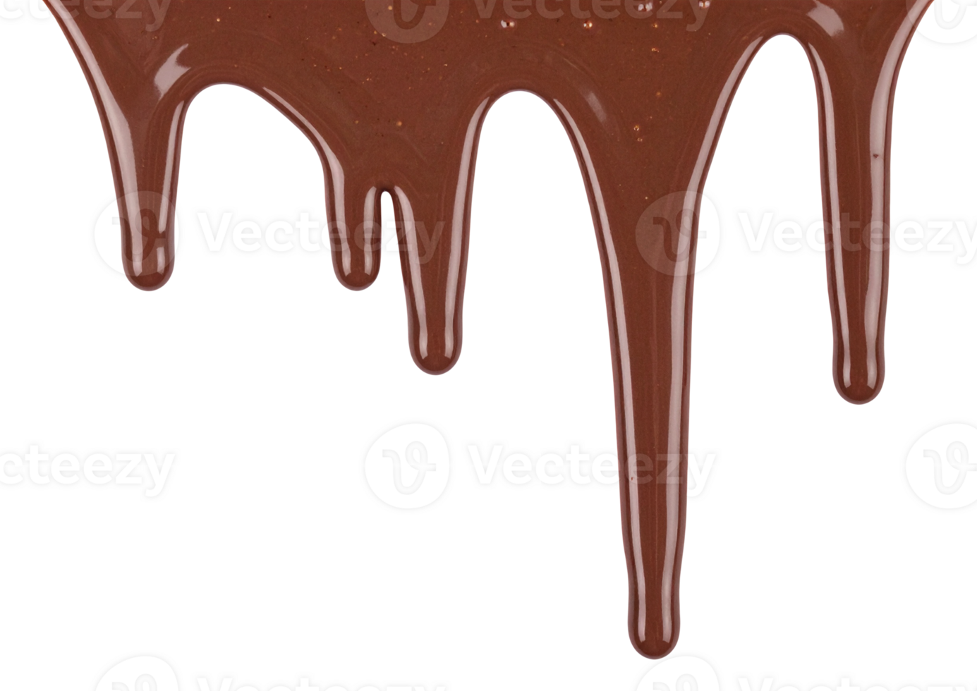 Isolated flowing chocolate on transparent background png