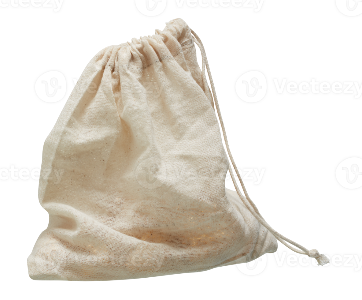 Drawstring cloth bag cut out isolated transparent background png
