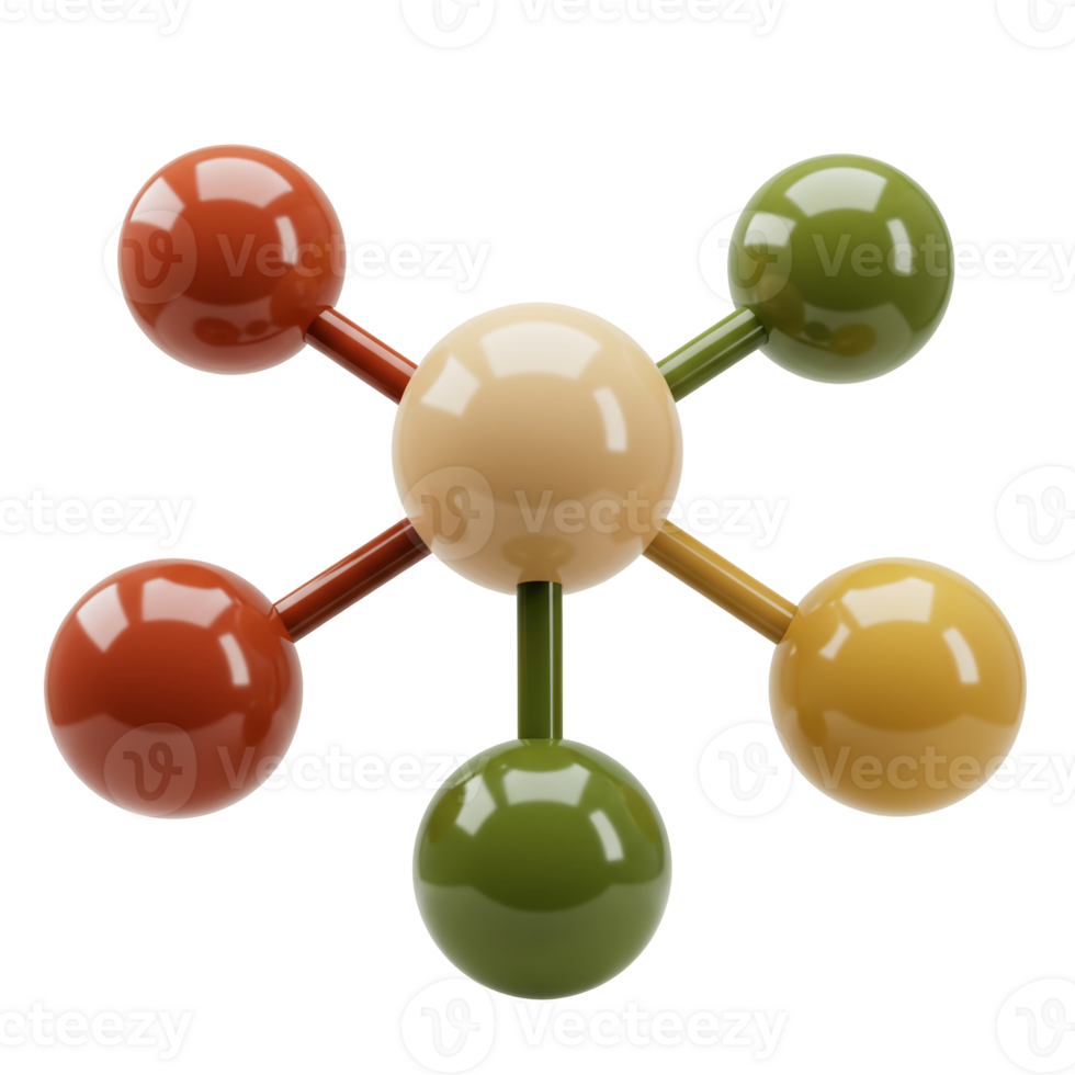 Connected Glossy Spheres in Seafoam Palette, 3D View png