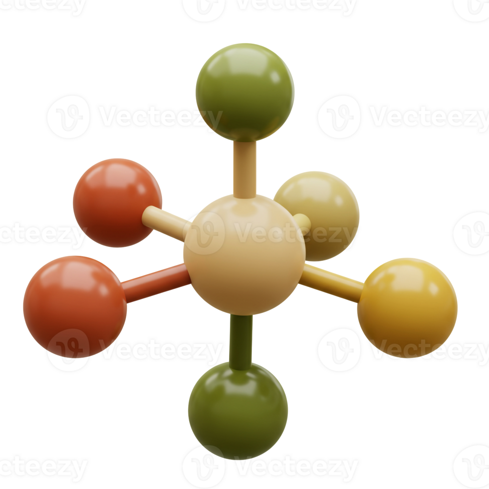 Glossy 3D Abstract Molecule Structure with Seafoam Spheres png