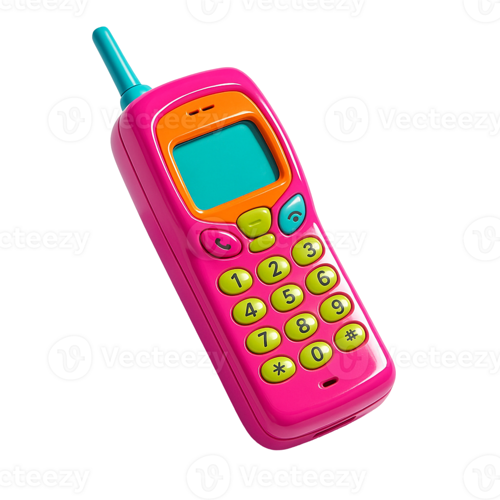Glossy Plastic Smartphone in Colorful Segments, Isometric png