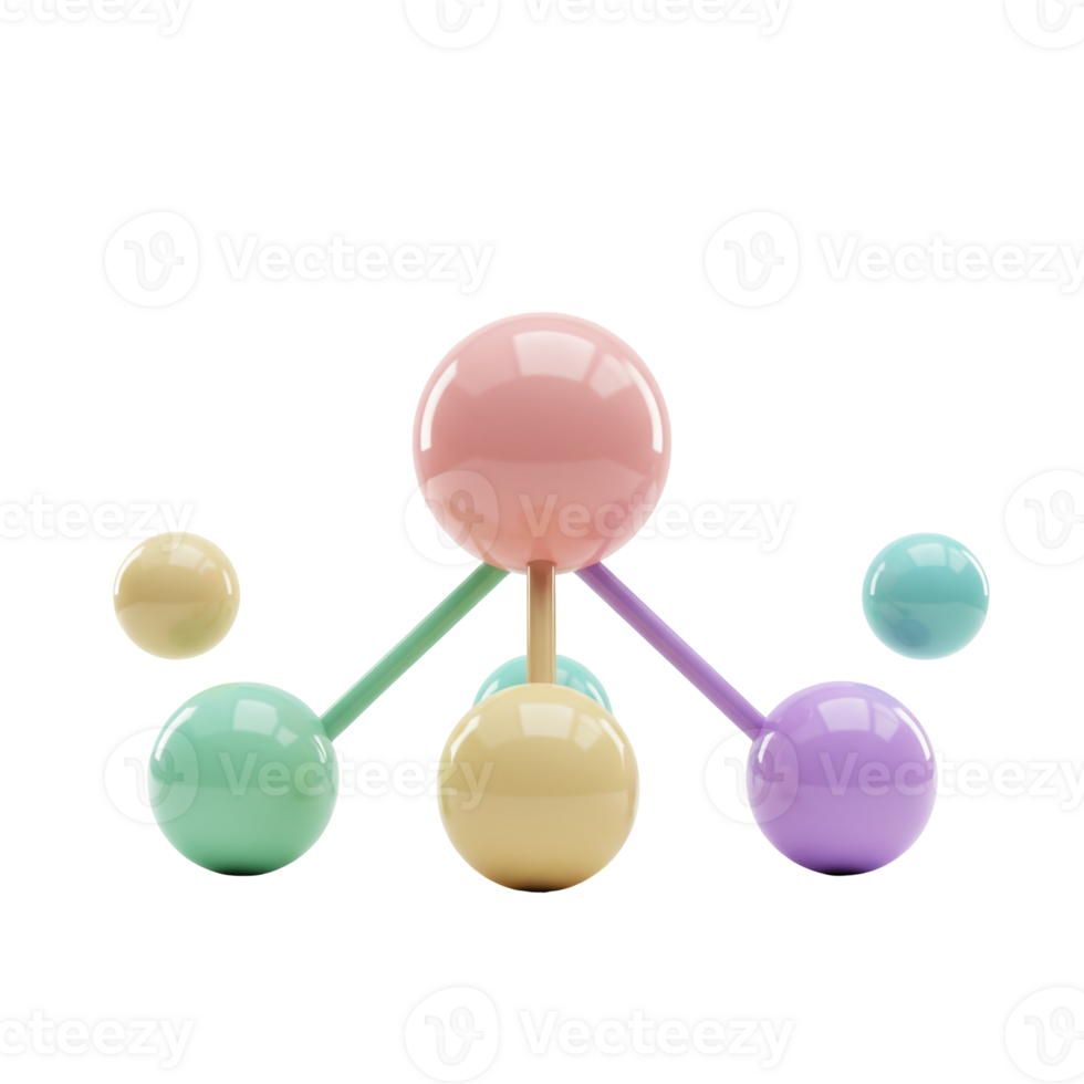 Abstract 3D Render of Sphere Network in Seafoam and Glossy Finish png