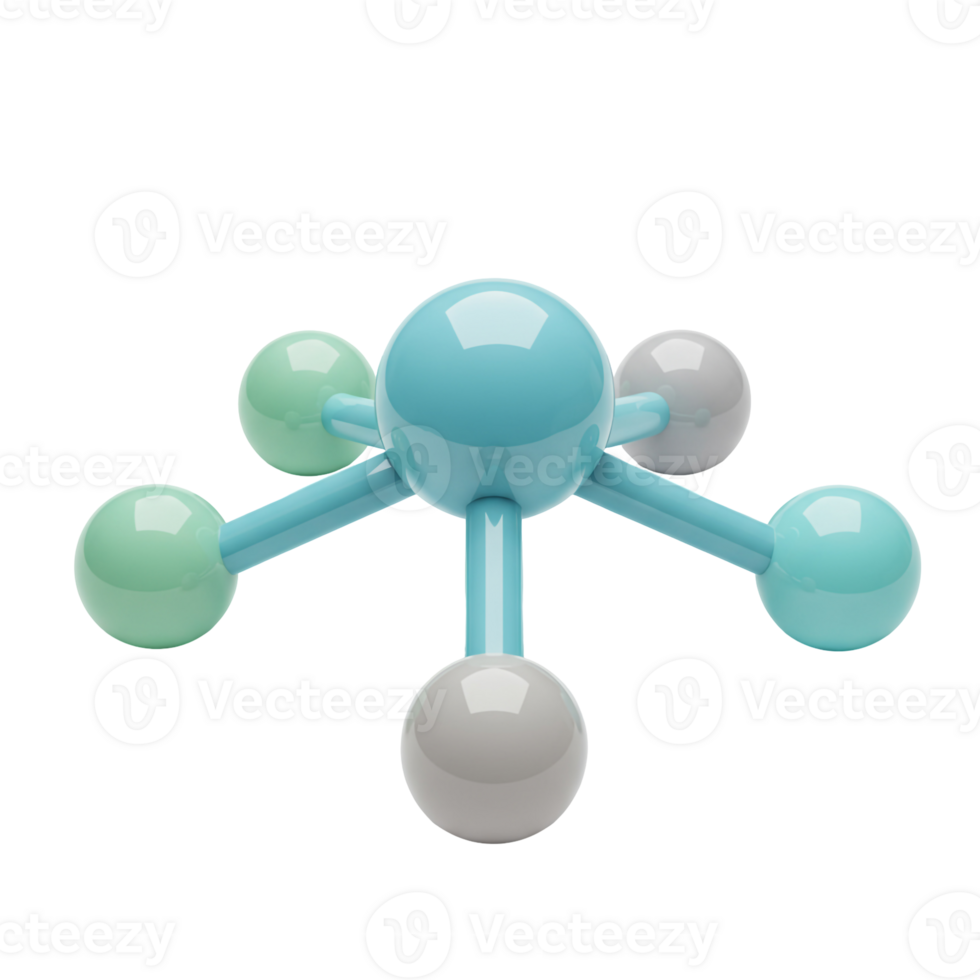 3D Seafoam Spheres Linked to Glossy Central Sphere png