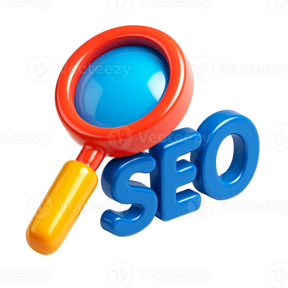 Search icon in modern 3D glossy plastic, SEO and discovery concept png