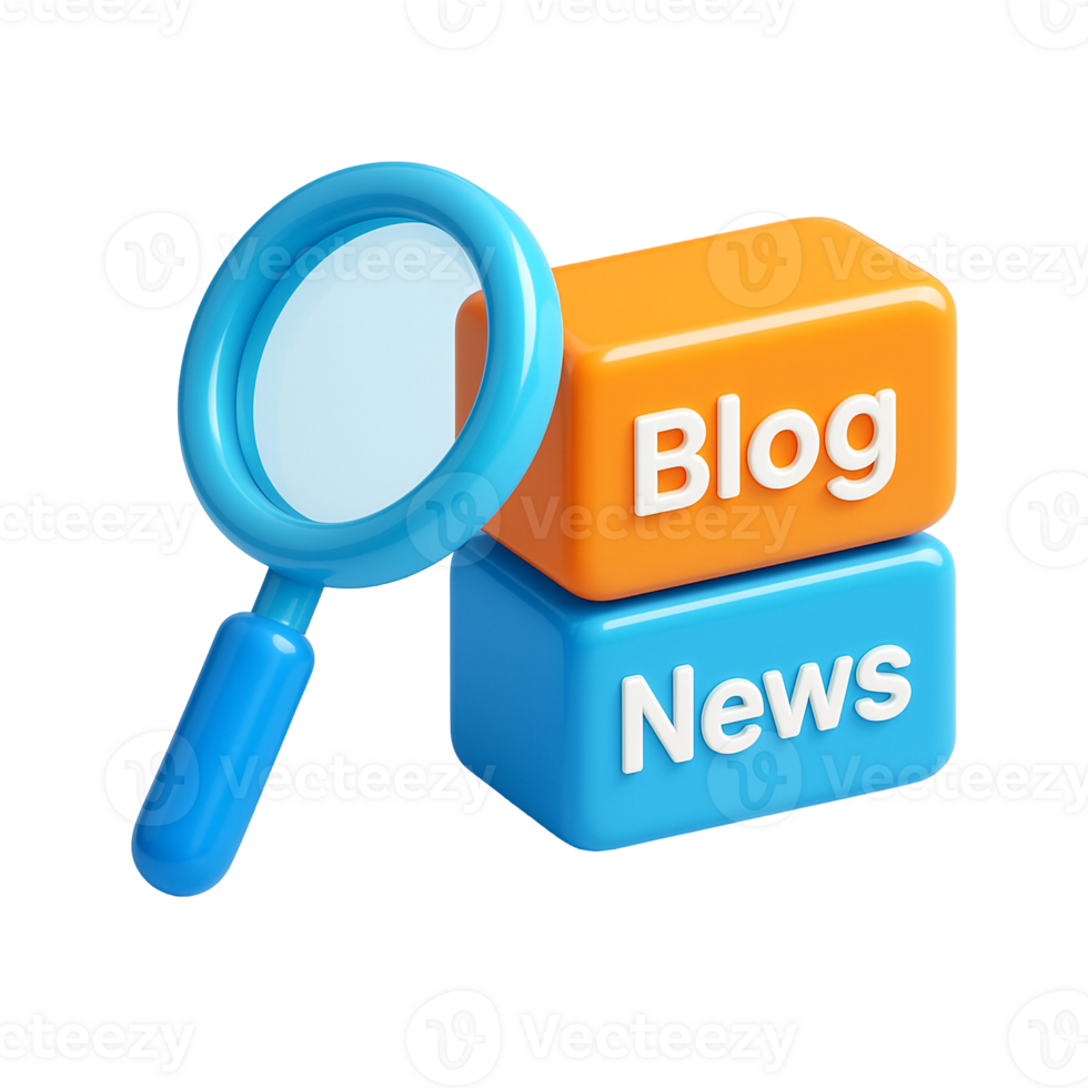 Clean 3D Icon Set for Search and SEO Concepts png