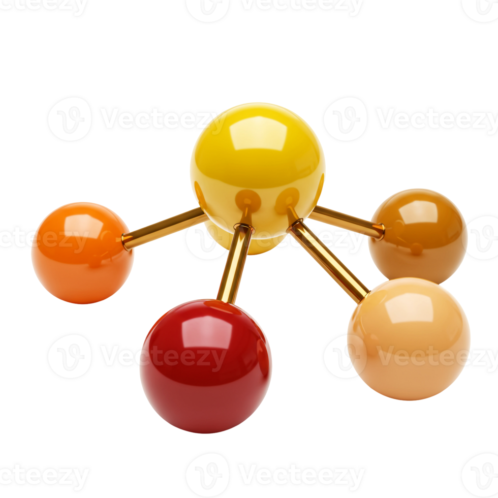 Central Sphere with Seafoam Nodes in Glossy 3D Illustration png