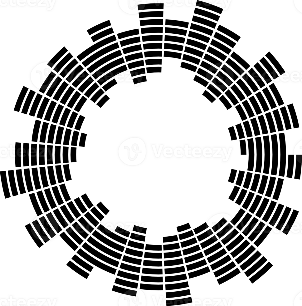 Abstract. equalizer music sound wave circle icon symbol. logo design, round line icon, circle item, elements background, illustration png