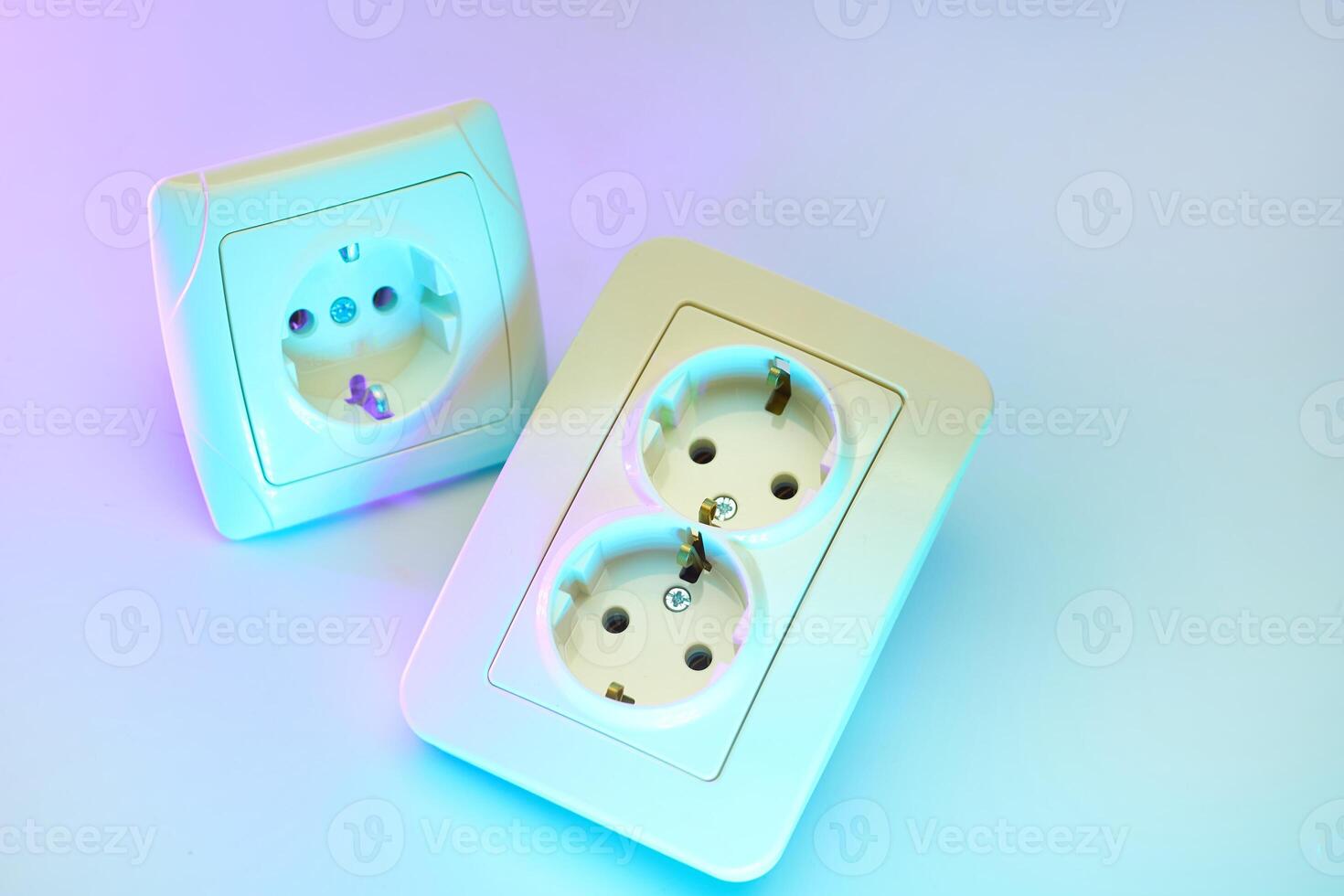 Different electrical sockets,connecting devices photo