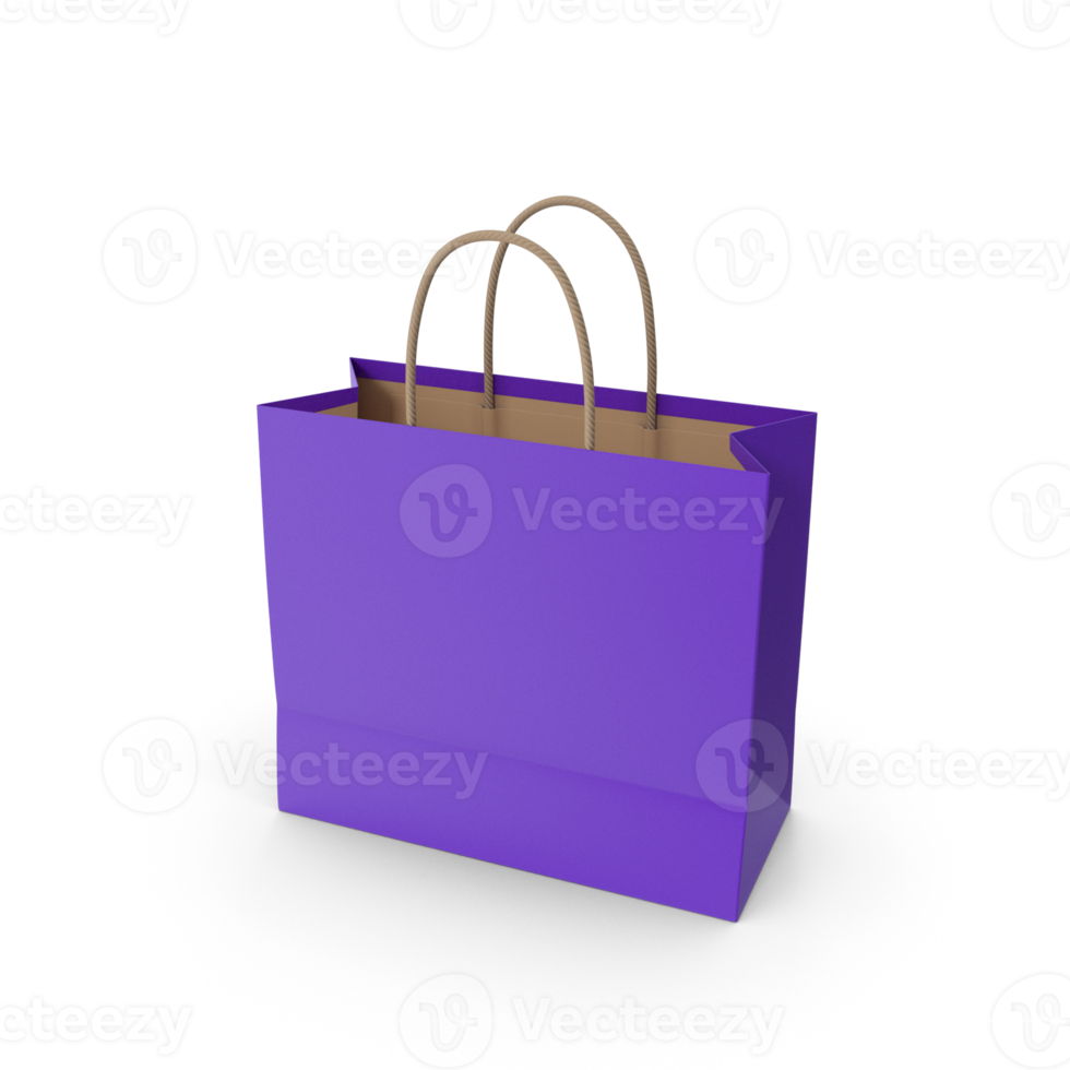 Purple Paper Shopping Bag, Retail Packaging Design transparent background png