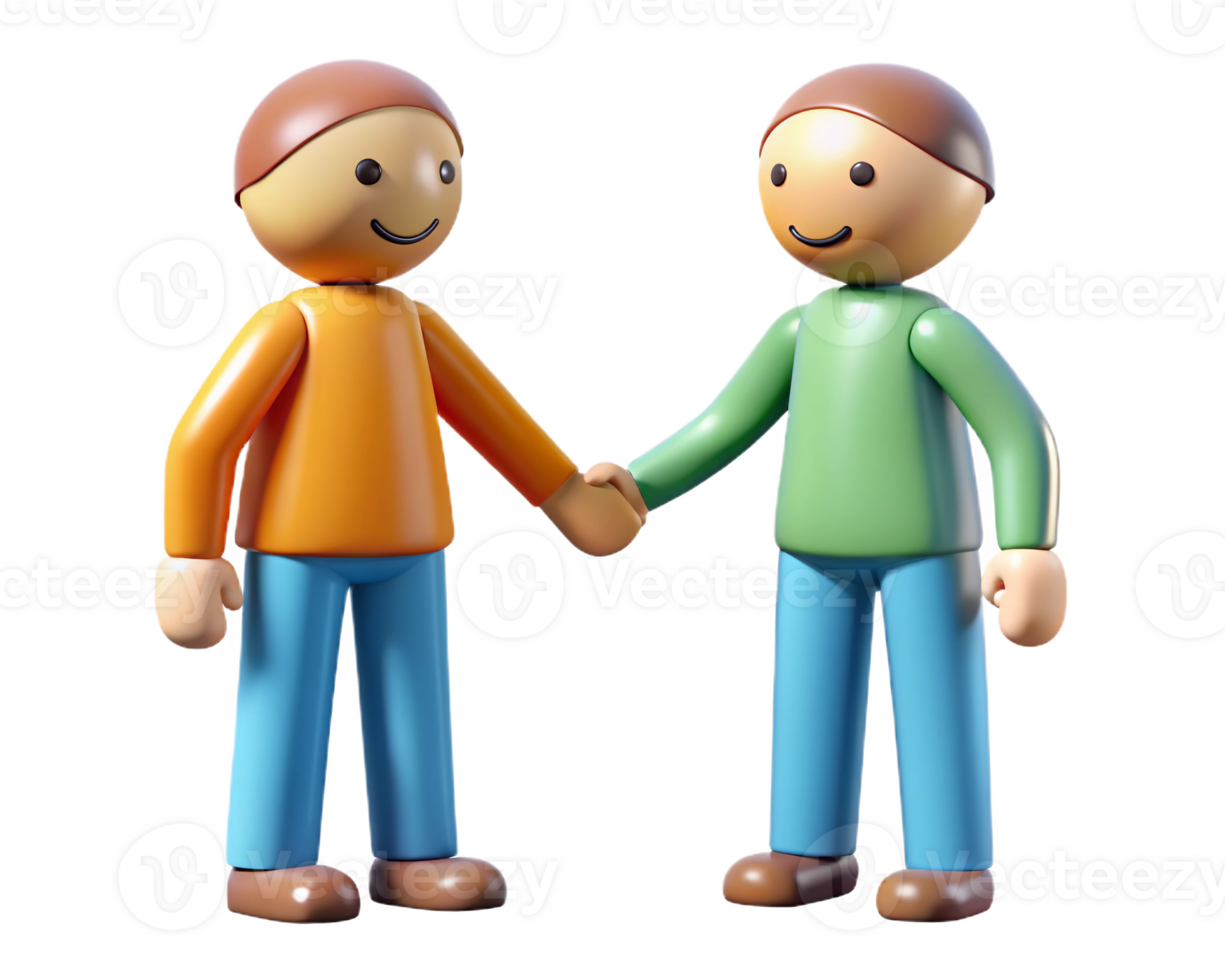 3d style design of man white skin handshake agreement for web, banner, poster, print png