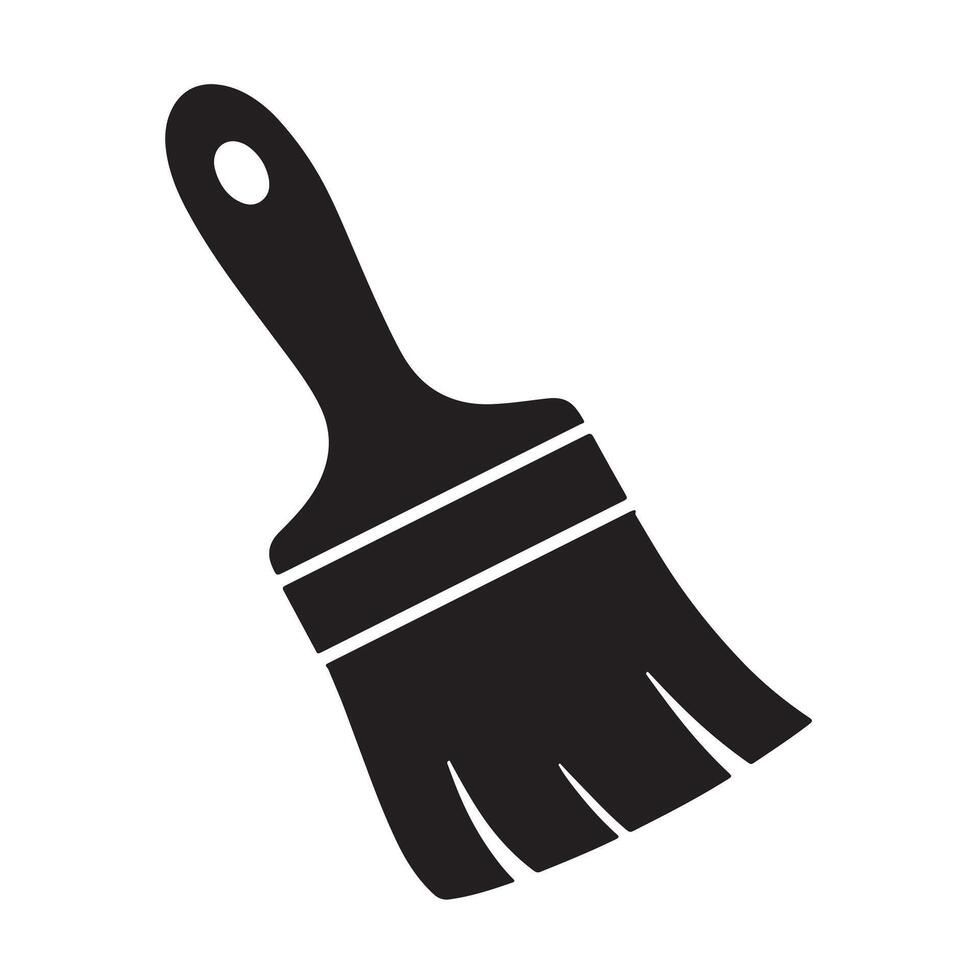 A black and white brush icon on a white background vector