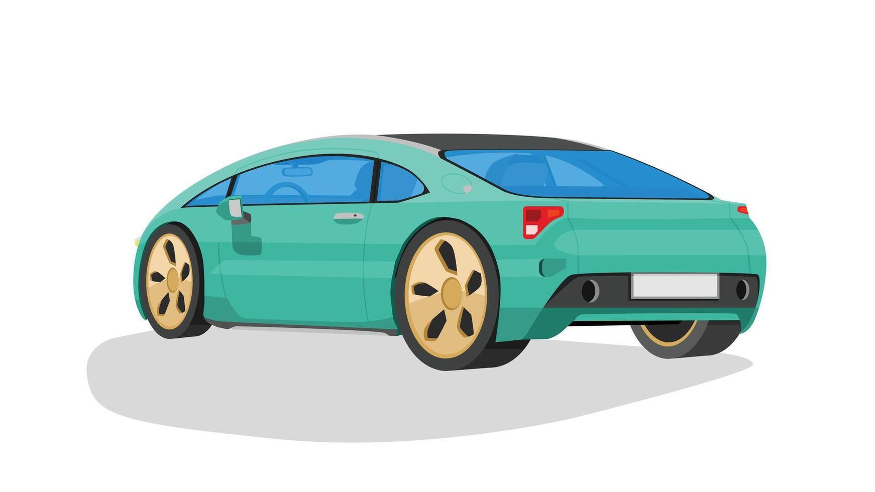 Stylish green car illustration vector