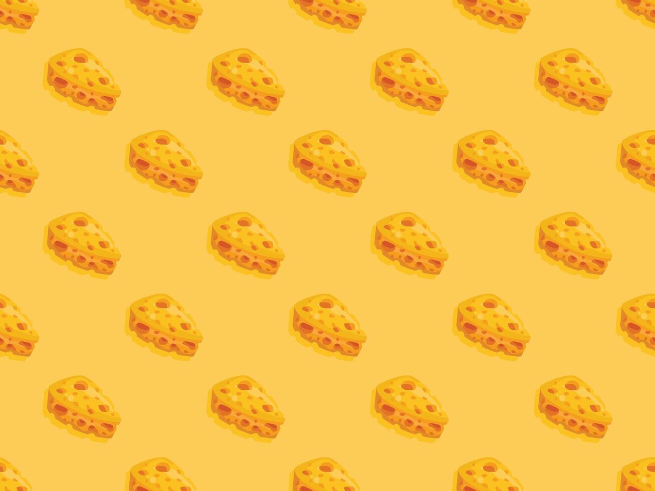 cheese pattern on yellow background vector