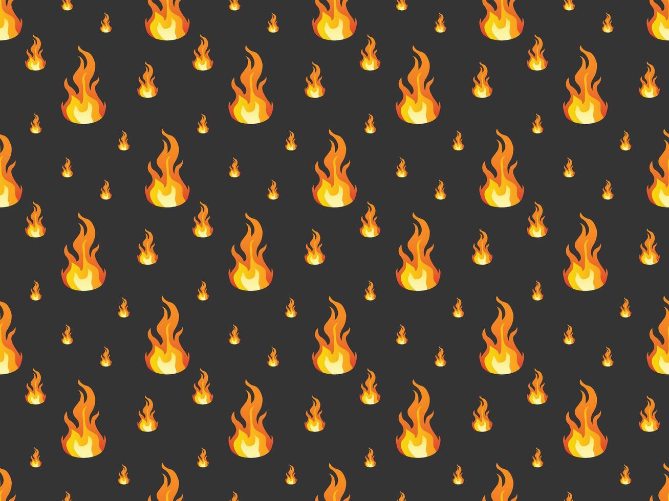 a seamless pattern with flames on a black background vector