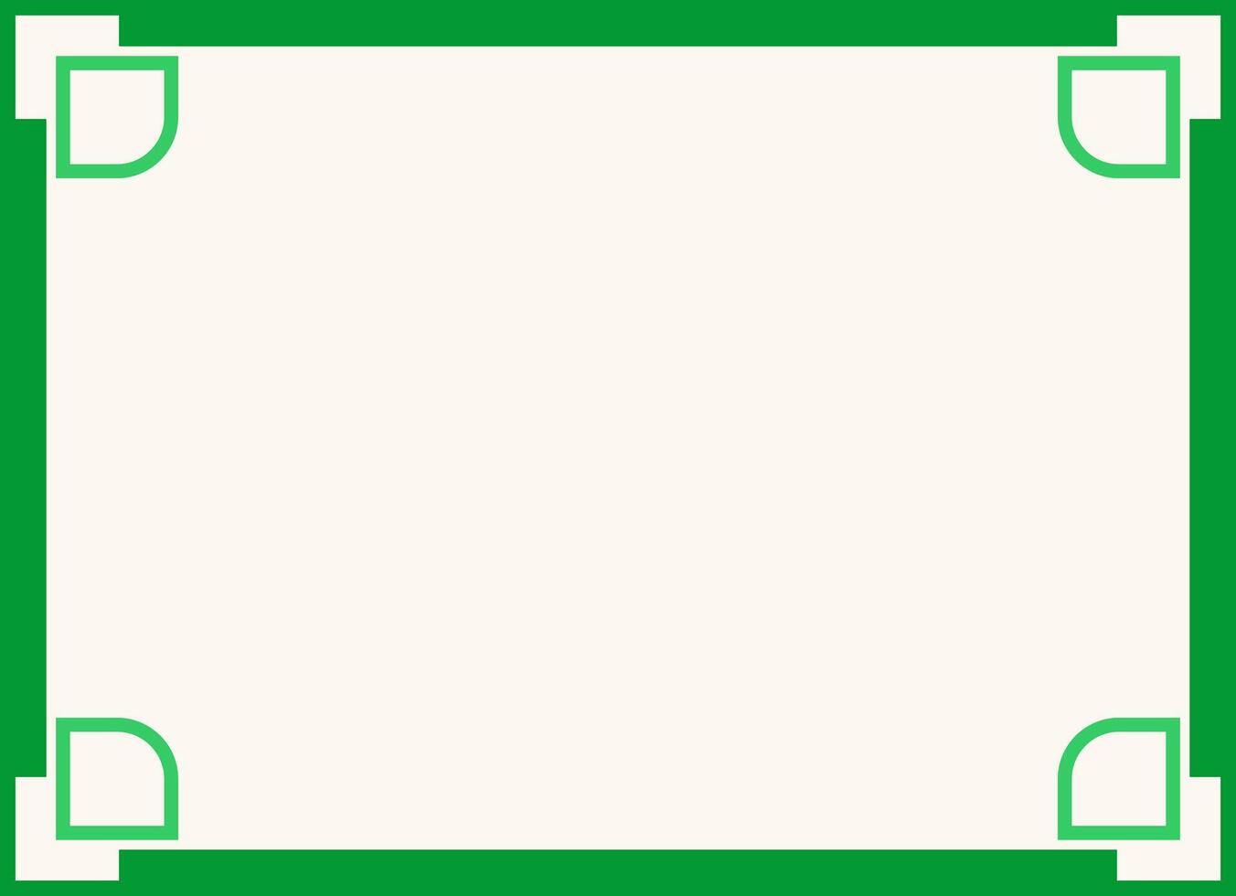 Clean Green Border Frame with Minimalist Corner Accents for Modern Certificates vector