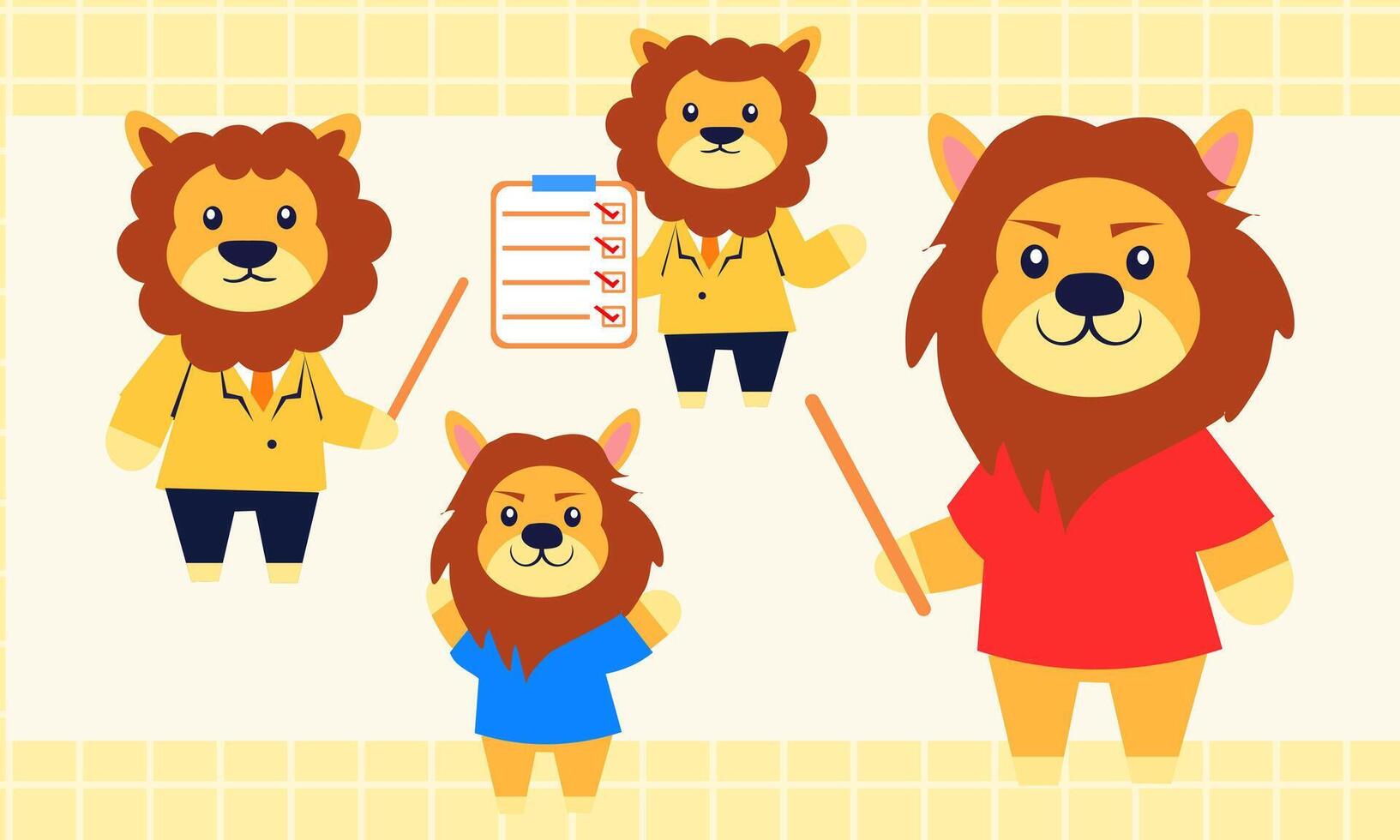 Cute Animal Instructor with Child for Educational and School Themed Content vector