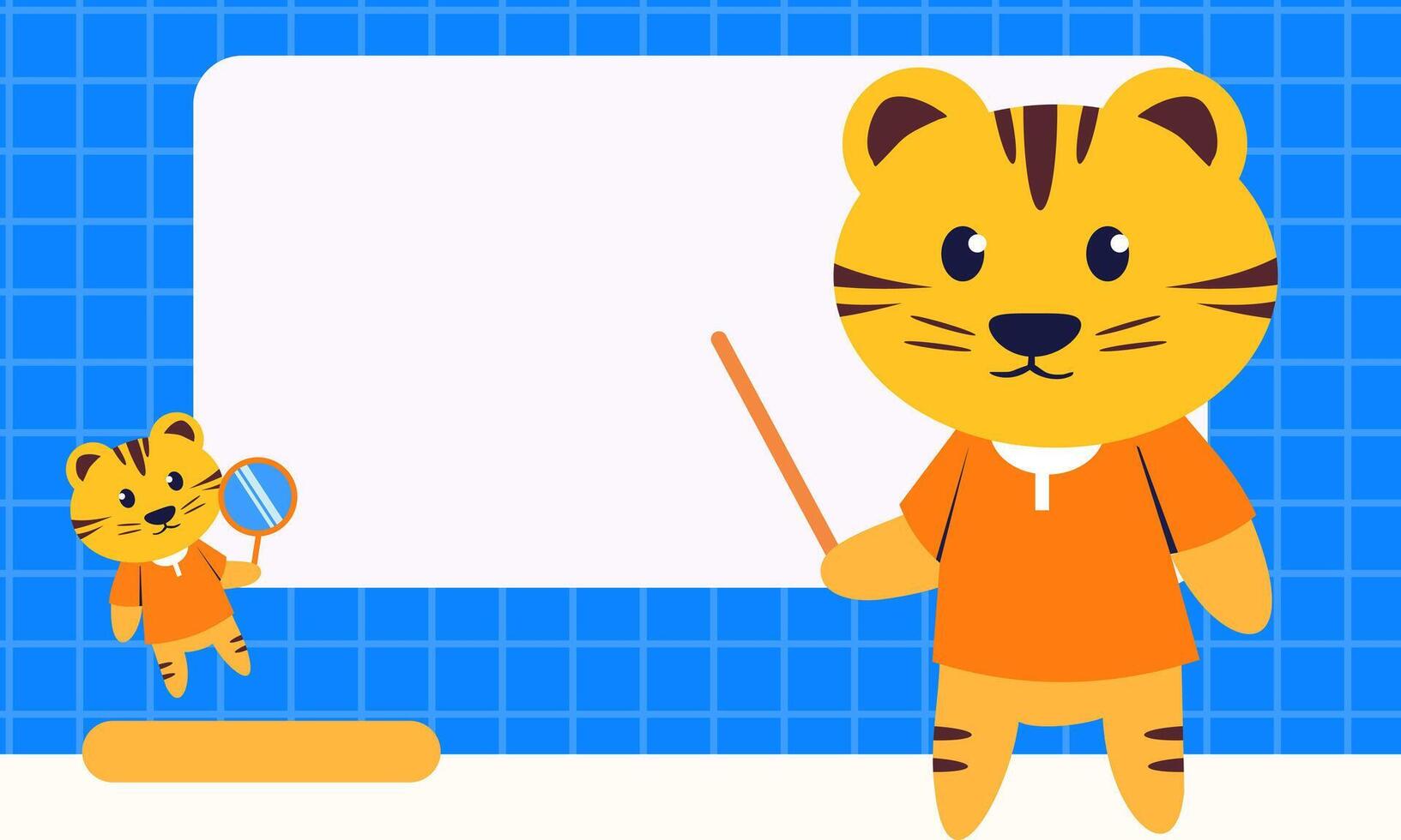 Cute Animal Instructor Presenting Lessons in a Classroom Setting Illustration vector