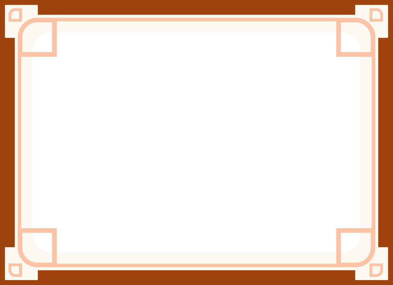 Elegant Brown and Peach Border Frame for Certificates and Document Design vector