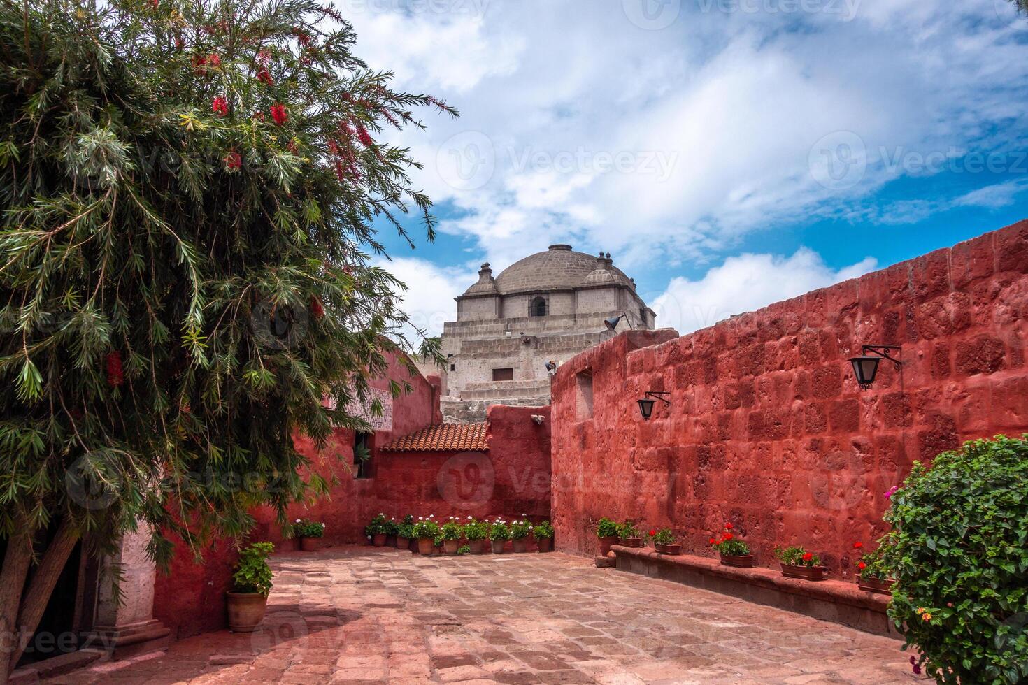 Santa Catalina Monastery Courtyard in Arequipa, Peru photo