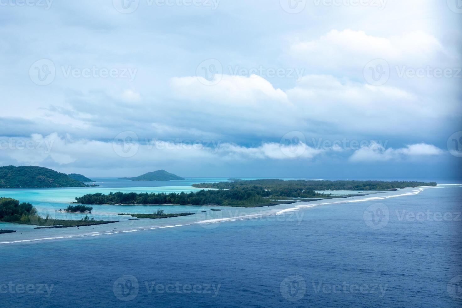 An Aerial View of Bora Bora Island in French Polynesia photo
