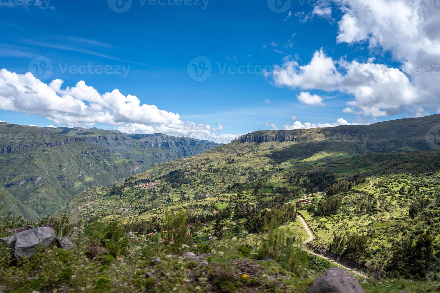 Rolling Green Mountains, Between Cusco and Waqrapukara, Peru photo