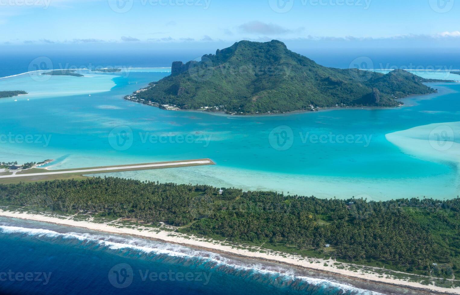 Aerial View of Maupiti Island in French Polynesia photo