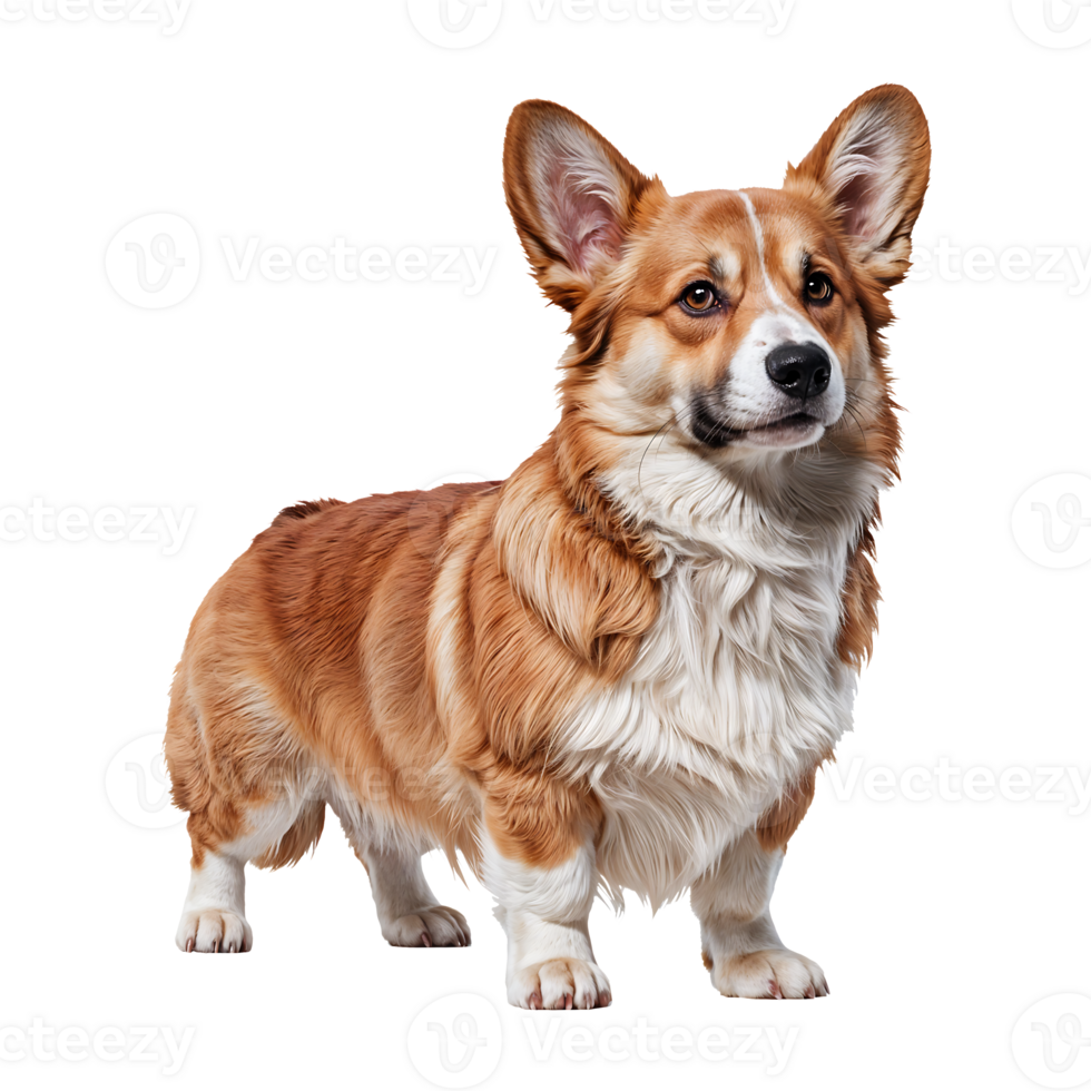 Welsh Corgi Side View with Red and White Coat png