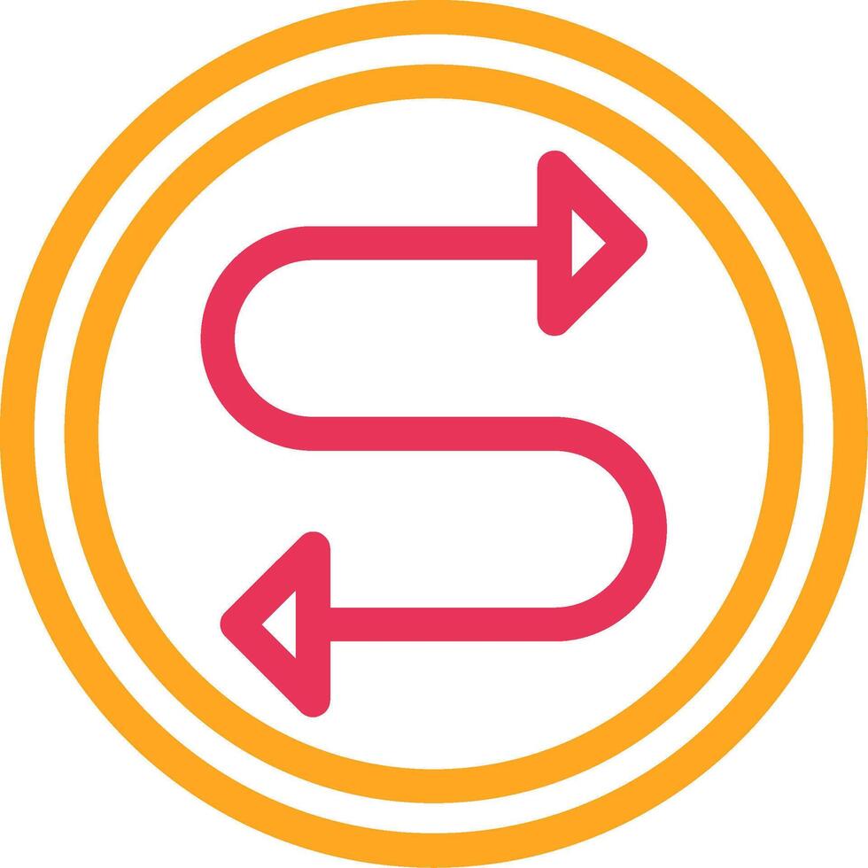 Two Directions Line Two Color vector