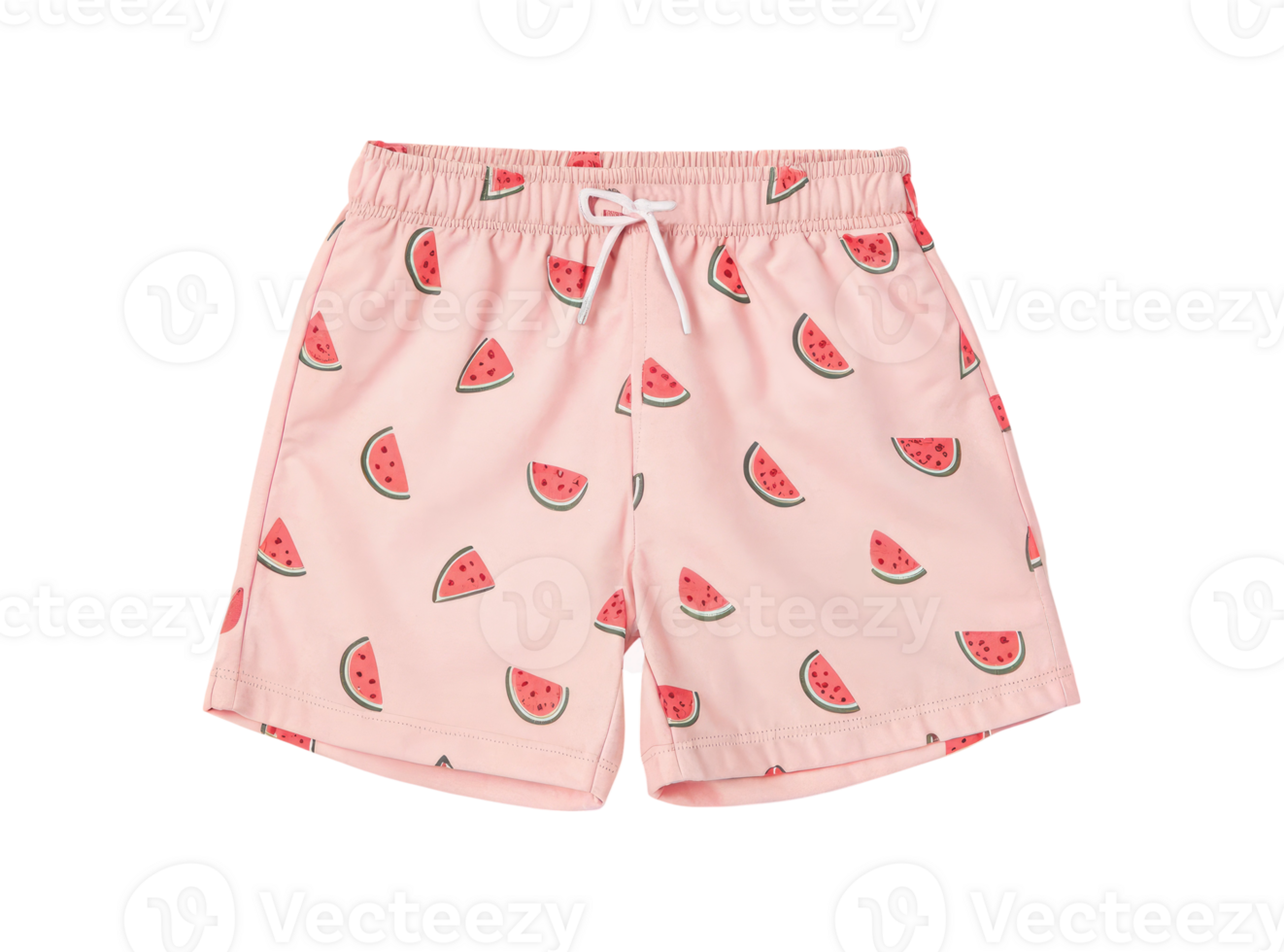 Light pink swim short with a small watermelon slices pattern isolated on a transparent background png