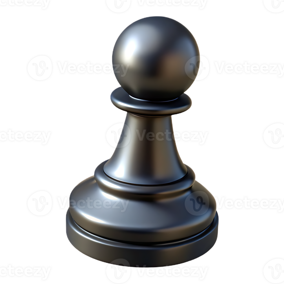 Elegant Black Pawn Chess Piece on Transparant background for Strategic Games png