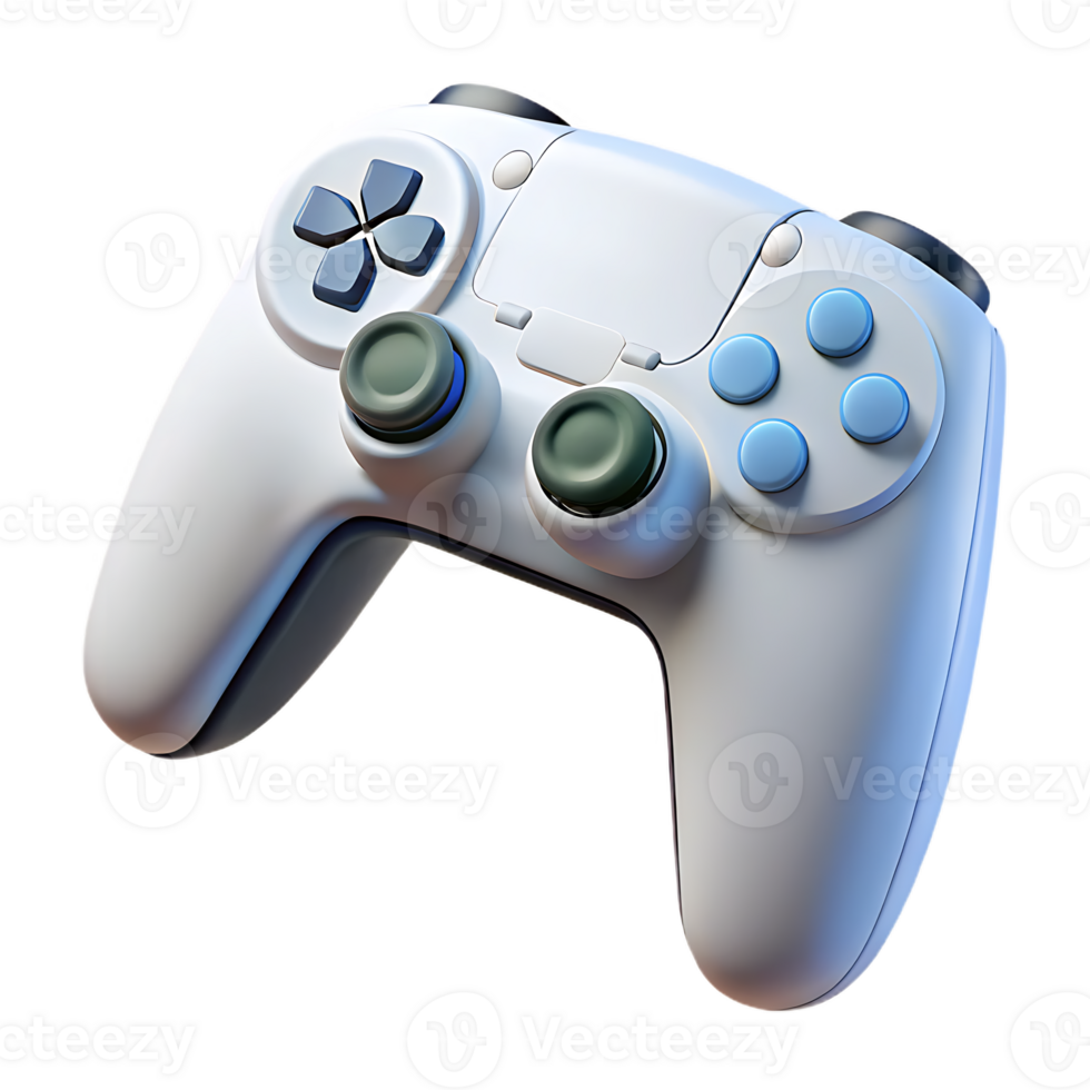 Sleek White Gaming Controller Isolated on Transparant background for Design png