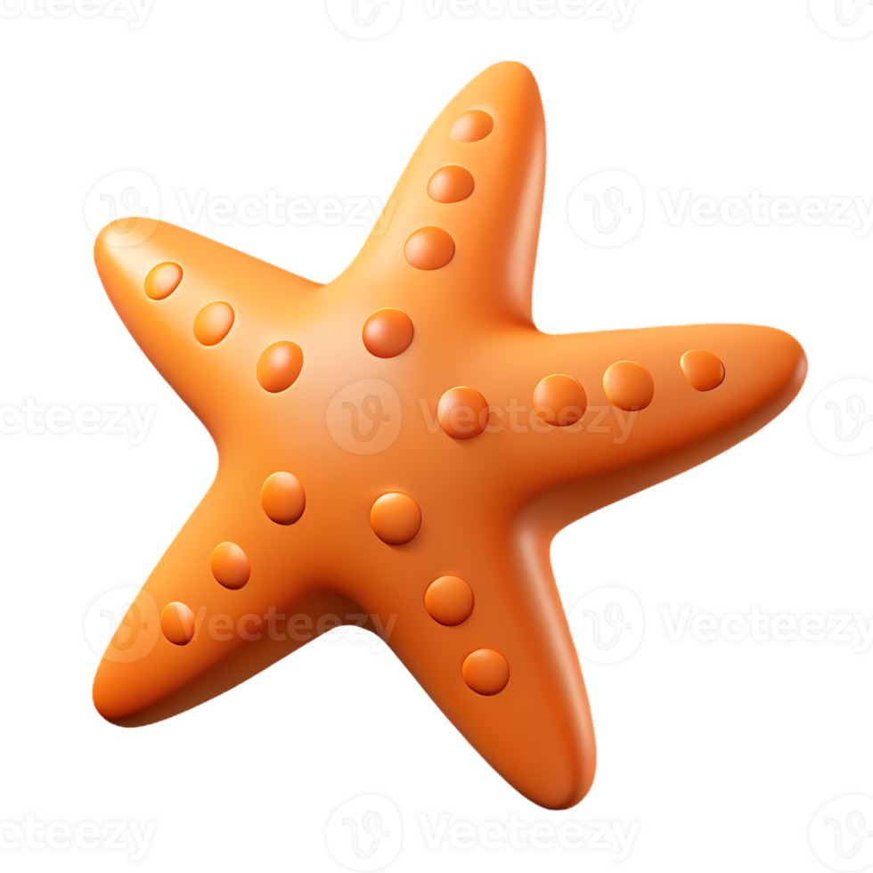 Captivating Orange Starfish on a Transparant background, A Sea Icon png