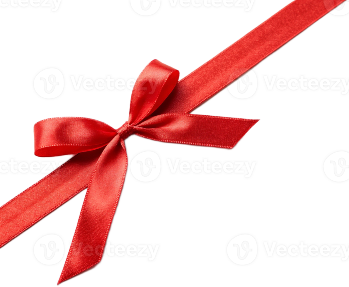 Elegant Red Ribbon Bow Isolated on Transparant background for Festive Celebrations png