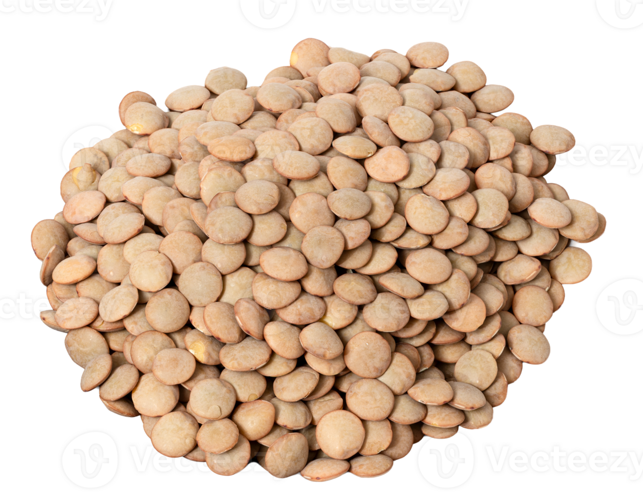 Pile of brown lentils cut out png
