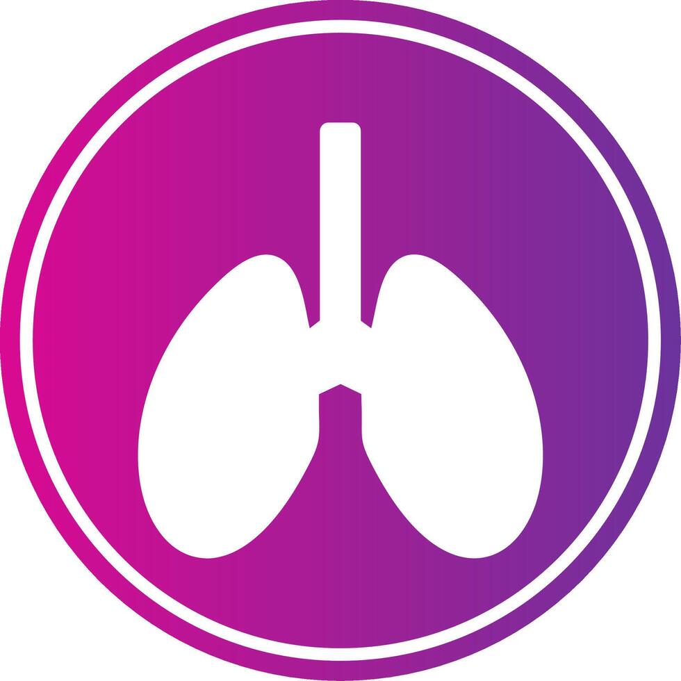 Lungs Glyph Gradient Circle vector
