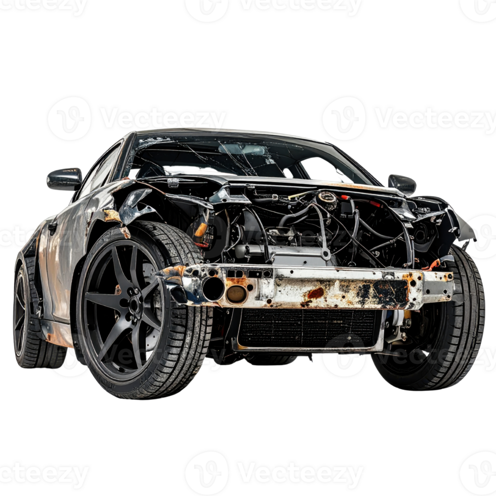 Modified car with exposed frame and unique design png